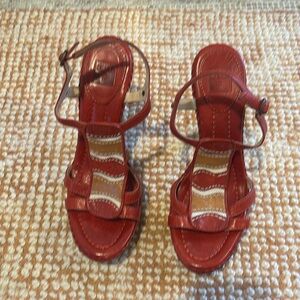 Dara Leather Canvas Heeled Sandal